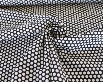 Black and cream Polka Dotted Cotton Lawn Fabric, Japanese Quilting Cotton, Made in Japan Cotton, 44" wide BTY fabric, printed cotton voile