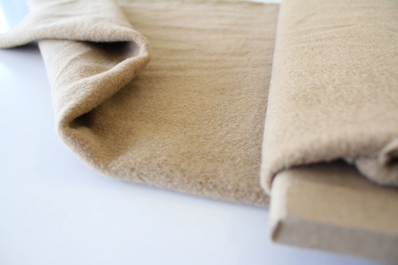 camel colored fabric yardage Heavy flannel fabric camel wool fabric yardage Winter wool fabric Camel colored wool fabric