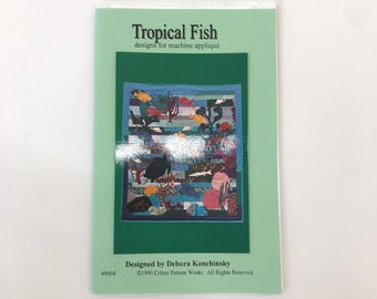 Tropical Fish Applique Quilting Pattern, Includes 30 Fish Designs, 90s Vintage Critter Pattern Works