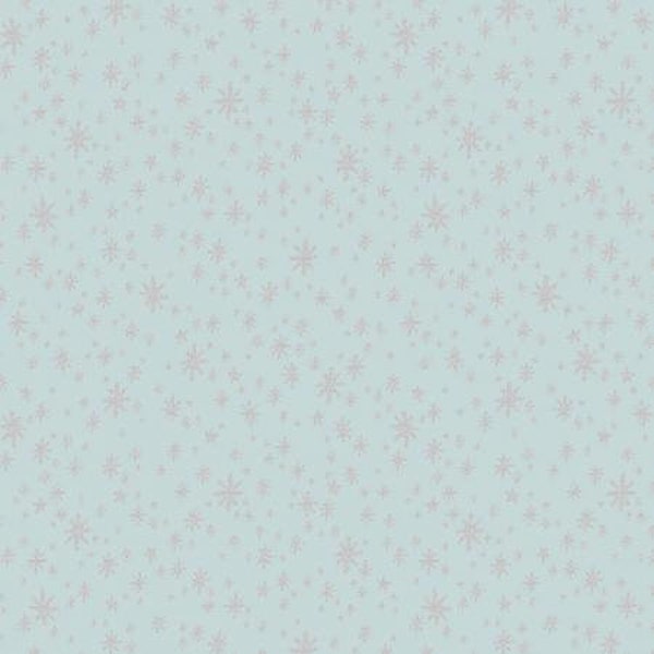 Rifle paper co. Holiday Classics Starry Night Mint Metallic fabric, Star print fabric, metallic fabric, Cotton and Steel by the yard Fabric