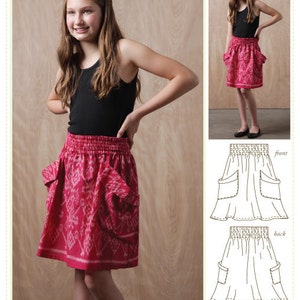 Tween skirt sewing pattern digital pattern, tween skirt sewing pattern, girls tween skirt, girls skirt sewing pattern, pdf sewing pattern image 1