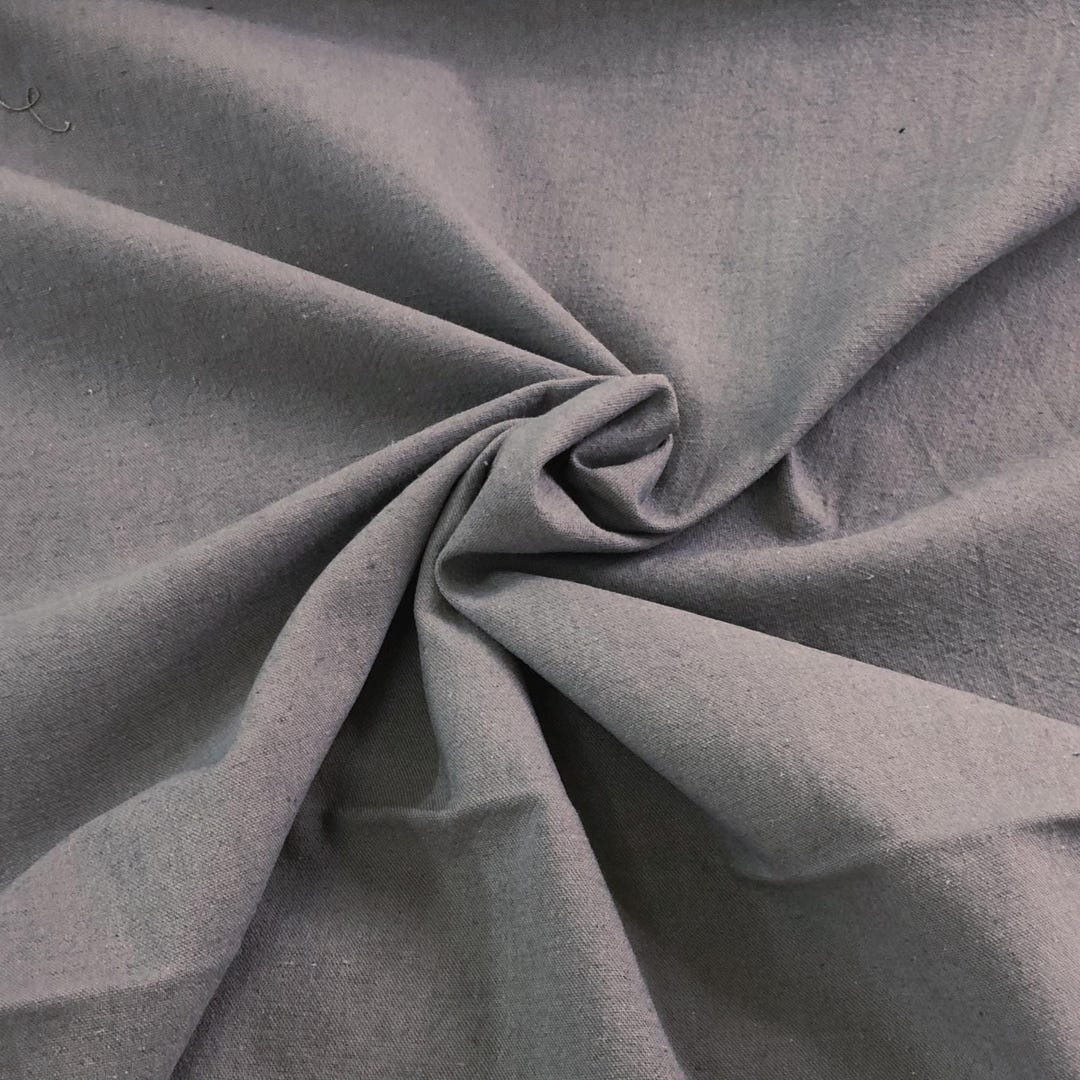 Ash Gray Cotton Linen Canvas Fabric, Cosmo Solid, Made in Japan, 44 ...