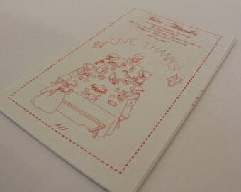 Give Thanks by Quilting Bee Design Outline Embroidery Pattern suitable for Redwork Bluework or Greenwork, Redwork Embroidery design