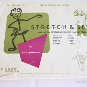 Stretch & Sew Ladies Slacks and Shorts Sewing Pattern, Vintage Knits Sewing Pattern, Stretch and Sew knit sewing pattern, Knit Fabric Sewing