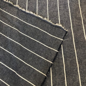 Denim Blue Chambray gewebtes Yarn gefärbt 1 &quot;Streifen, BTY gestreifter Chambray-Stoff, leichter Baumwoll-Hemdstoff, 60&quot; breit