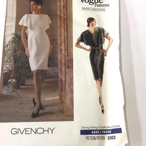 Vogue 2303 Givenchy designer Misses&#39; dress Uncut Sewing Pattern, size 12-14-16 bust 34-38