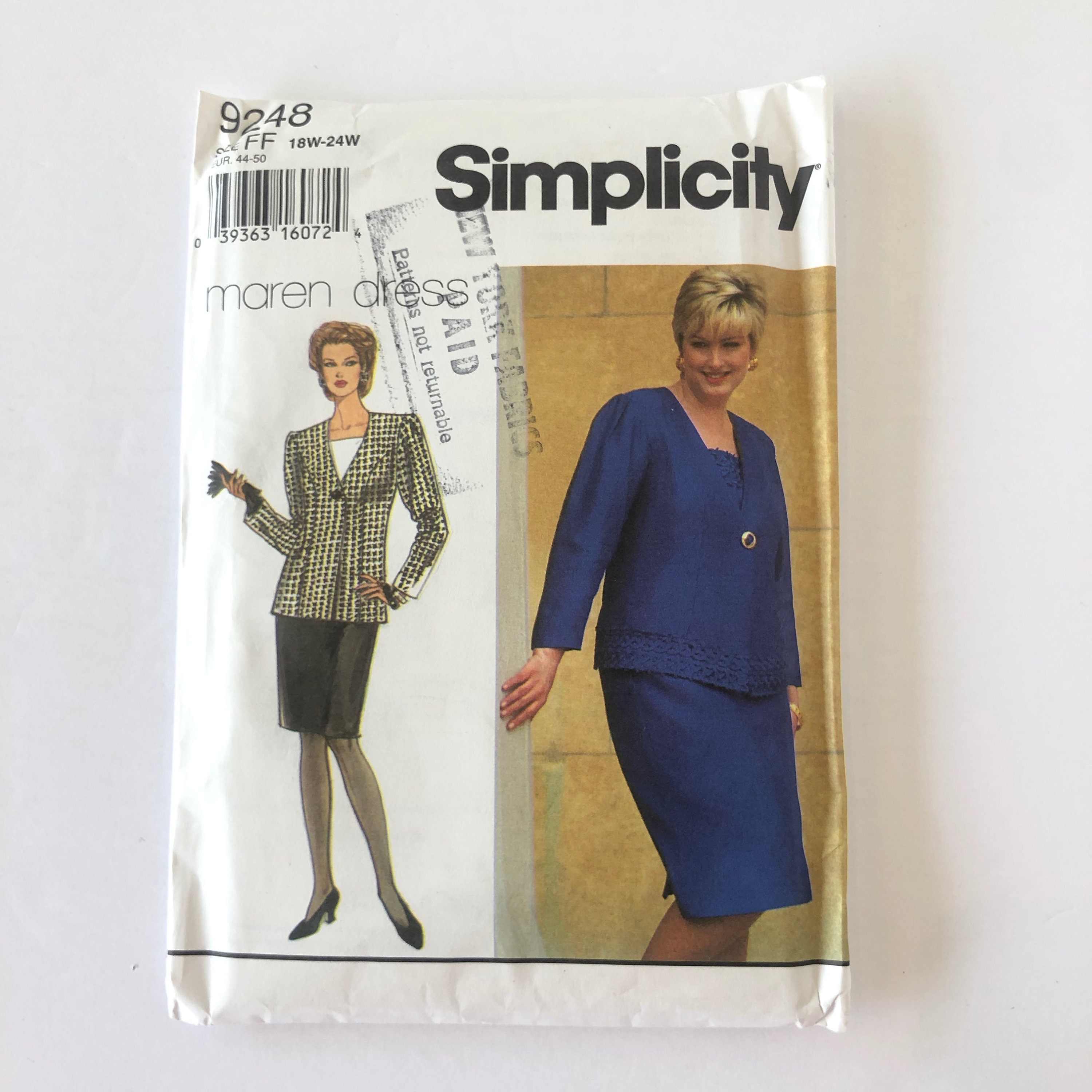 Simplicity 5151 Vintage 1960's Women's Suit and Overblouse Sewing Pattern  Misses Size 16