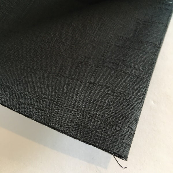 Black cotton Dobby fabric, Japanese fabric, quilting cotton,  Japanese dobby weave fabric, dobby textured fabric, Black Cotton Dobby weave