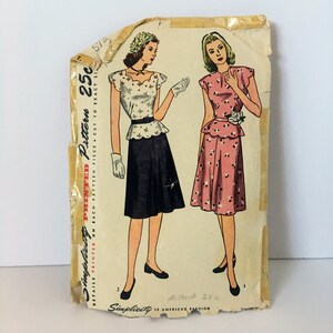 Vintage Simplicity Pattern 1644, Simplicity Dress, Juniors Misses and Misses Two-Piece Dress Pattern, Size 14 Bust 32, 1644, Simplicity 1644