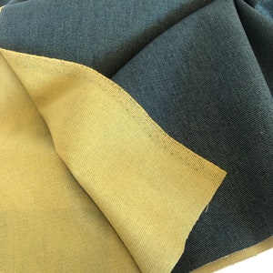 Dark Denim Look Twill Fabric, Japanese Denim Look Twill Fabric, Blue Denim Look Twill Fabric, Blue Gold Denim, BTY 44" wide dark denim