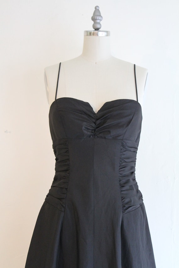 Vintage 1980's does 50's black taffeta dress, blac