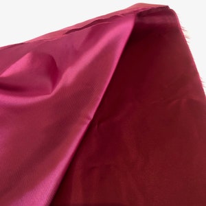 Raspberry Wine Shiny lining de-stash fabric remnant, sewing project, 48&quot; x 1 3/4 yard total