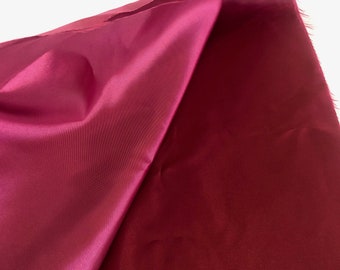 Raspberry Wine Shiny lining de-stash fabric remnant, sewing project, 48" x 1 3/4 yard total