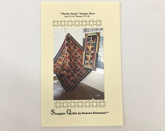 Strippy Stars "Mostly Strips" Quilting Pattern, Snuggles Quilts, lap & table sizes