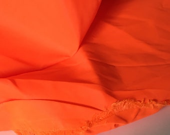 Neon Orange Ripstop Nylon De-stash Fabric Remnant, Accent Fabric piece, Activewear fabric, 46" x 1 yard