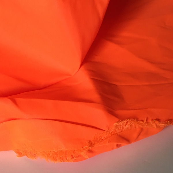 Neon Orange Ripstop Nylon De-stash Fabric Remnant, Accent Fabric piece, Activewear fabric, 46" x 1 yard