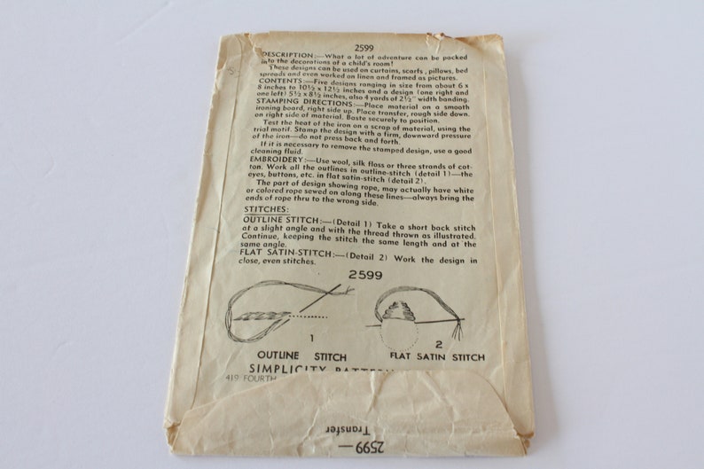 1950s Simplicity 2599 Nautical Embroidery Transfer Pattern - Etsy