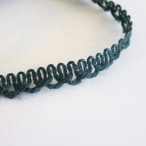 Forrest grün Loopy Wooly Fransen, 5/8" grün Wollschleife Fransen, zwei Stücke grün Loopy Wolle Fransen