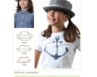 Kids Fedora Hat Sewing Pattern, pdf sewing pattern, digital pdf hat sewing pattern, Tween Sewing Pattern, Fedora hat pattern, hat pattern