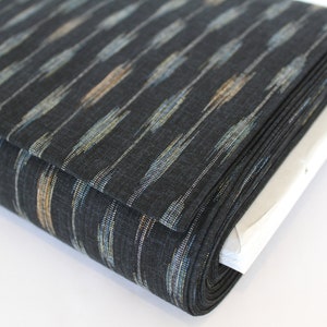 Navy Blue Black Ikat Print cotton Dobby fabric, Japanese fabric, quilting cotton,  dobby weave fabric, dobby textured fabric,  remnant