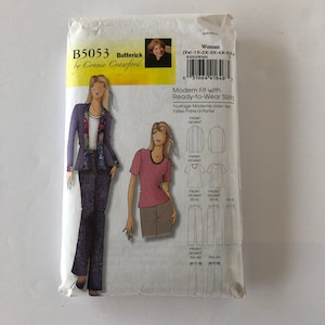 Butterick Plus-sized Sewing Pattern B5053, Jacket blouse & pants, By Connie Crawford, size XXL - 6X, bust 44"-68", Prete-a-porter sizing,