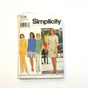 Simplicity 7238  Misses&#39;/Miss Petite Top, Pants, & Skirt, Uncut Vintage Pattern size 12-14-16 bust 34-38