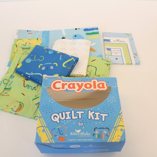 Crayola Quilt Kit by Riley Blake Designs, Cotton Quilt kit, Child or Baby Quilt Kit Fabric, Our Little Band Panel Quilt kit