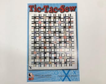Tic-Tac-Sew Quilting Pattern by Black Cat Creations, 57x69" finished