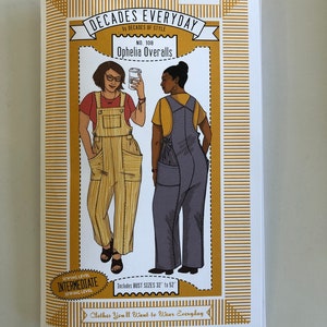 No. 108 Ophelia Overalls from Decades Everyday pattern, Decades Everyday Ophelia Overall Sewing pattern, Overall Sewing Pattern