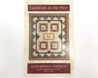 Cardinals in the Pine, Quilting Pattern by Gathering Friends, 72x84" finished