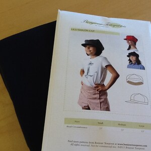 Knit Hat Pattern, Tween Knit Hat Sewing Pattern with fabric, Hat Sewing Pattern, Sailor Hat Pattern, pattern and fabric, kids hat pattern