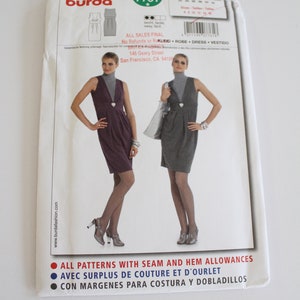 Burda 7761 Patrón de costura, patrones burda, patrón de costura de vestido de punto, patrón de costura de vestido de cuello bajo v