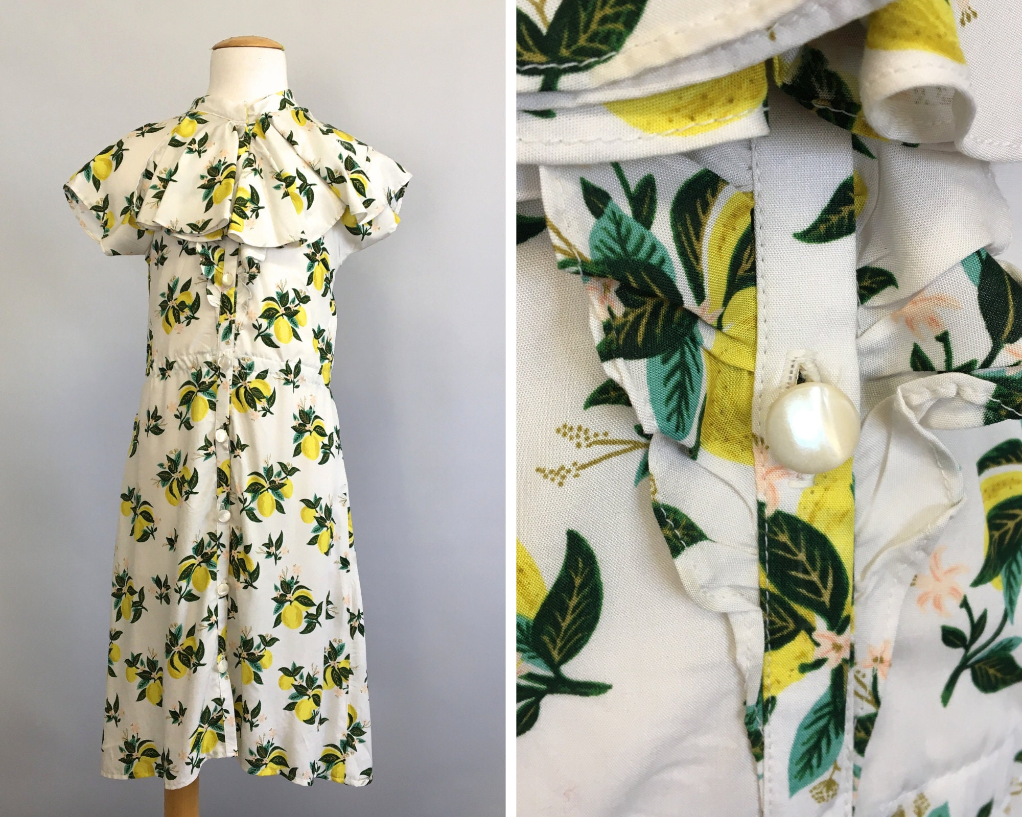 H&m lemon shop print dress