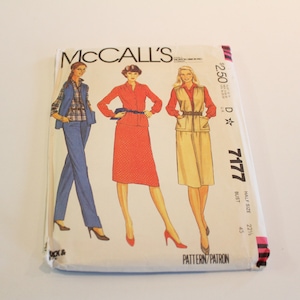 McCall&#39;s 7177, Vintage McCall&#39;s, Vintage Pattern, Half Sized Shirt, Skirt, Vest, Pants Pattern, Half Sized 22.5&quot; Bust 45&quot;