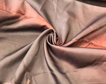 Gray and Red Gradient Sunfaded Lining, Ombre Faded Remnant Fabric, 5yd 13" x 44
