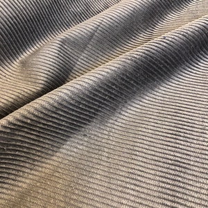Microfiber Wide Wale Corduroy Upholstery Drapery Fabric Steel Gray FF36