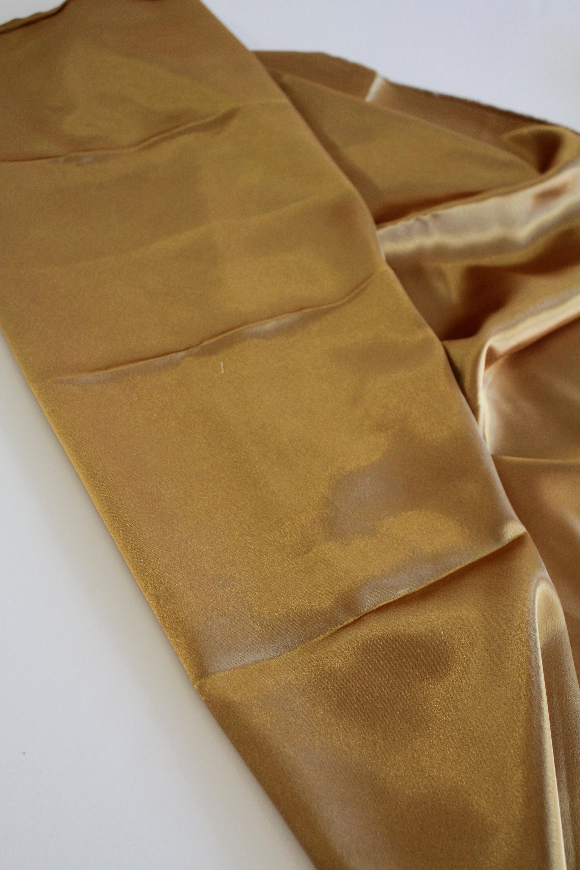 Gold synthetic crepe back satin Gold synthetic satin Gold | Etsy