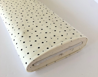 Black and White Dot Cotton Lawn Fabric, Japanese Quilting Cotton, Made in Japan White and Black multi-sized dots,  44"wide bty fabric