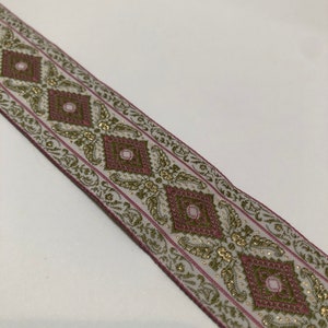 Cinta blanca con motivo de enredaderas florales abstractas doradas, Tapiz decorativo geométrico floral blanco verde dorado rosa, 2,4 yd x 1,25 pulg.