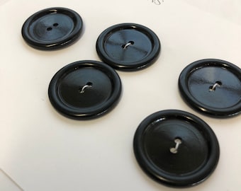 Lot De 10 Boutons Vintage Noir – Diamètre 1,7 Cm, Ref 171, Occasion, Pour Couture Ou Customisation