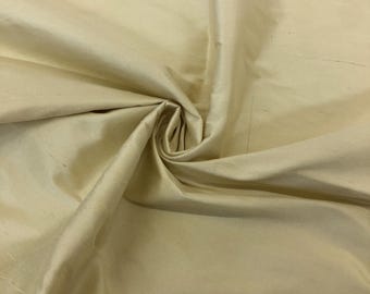 Cream Off-White Shantung Silk Remnant Fabric, 1yd 33" x 44"