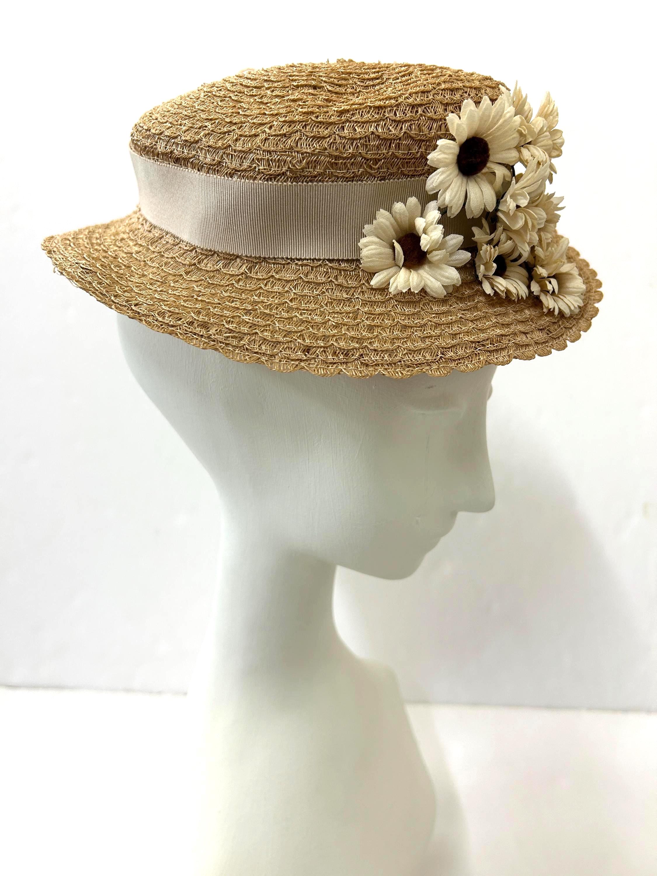 Boater Hat With Flowers - Etsy