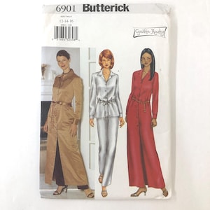 Butterick 6901 misses&#39; top, dress, pants & belt Uncut Sewing Pattern, size 12-14-16 bust 34-38