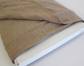 Tan Striated Cotton Spandex Jersey Fabric, 2 Yard Piece
