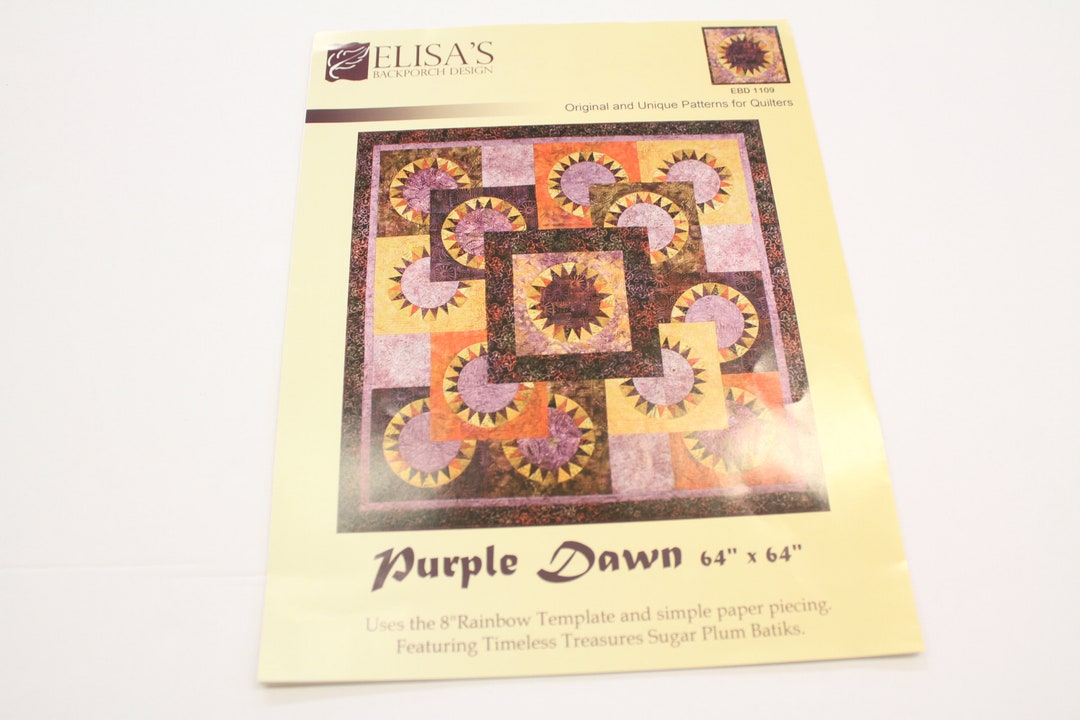 Purple Dawn Quilt Pattern, Paper Piecing Block Pattern, by Elisa's ...
