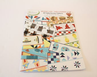 Grunge Love Table Runner Club, 20 patrones de corredores de mesa, Diseños de Lavender Lime Kathy Skomp Bekah Pipes, Libro de patrones de corredores de mesa