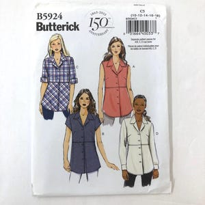Butterick B5924 Damen Hemd Uncut Schnittmuster, Größe 10-12-14-16-18 Büste 325-40
