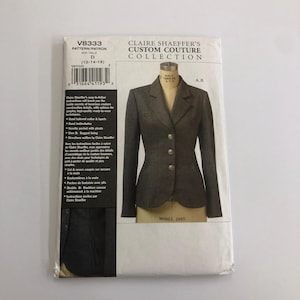 Vogue V8333 Claire Shaeffer Custom Couture single breasted blazer pattern, size D 12-14-16