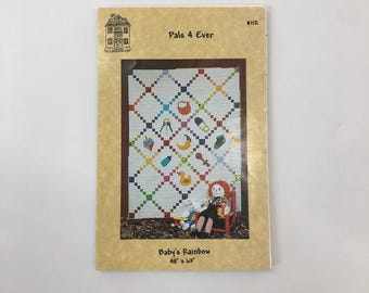 Baby's Rainbow Quilt Pattern by Pals 4 Ever, finished size 48x63"