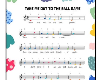 Take Me To The Ball Game Easy Sheet Music for Baby Einstein Paino